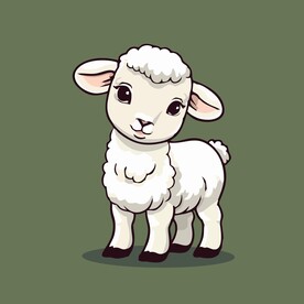 可爱小羊矢量卡通画儿童插画