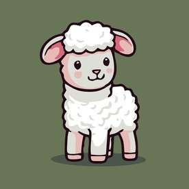 可爱小羊矢量卡通画儿童插画