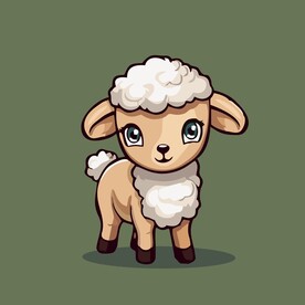 可爱小羊矢量卡通画儿童插画