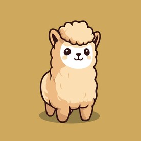 可爱羊驼矢量卡通画儿童插画