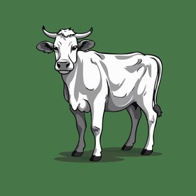 可爱小牛矢量卡通画儿童插画