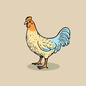 可爱小鸡矢量卡通画儿童插画