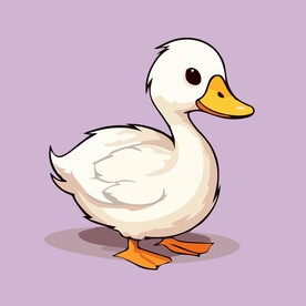 可爱小鸭矢量卡通画儿童插画