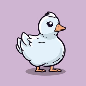 可爱小鸭矢量卡通画儿童插画