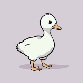 可爱小鸭矢量卡通画儿童插画