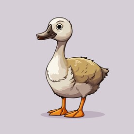 可爱小鸭矢量卡通画儿童插画