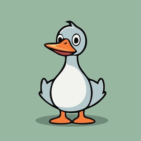 可爱小鸭矢量卡通画儿童插画