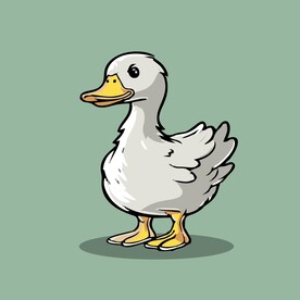 可爱小鸭矢量卡通画儿童插画