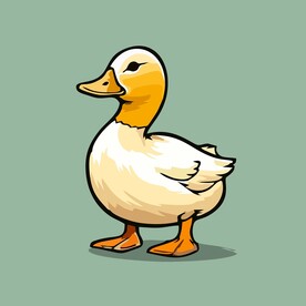 可爱小鸭矢量卡通画儿童插画