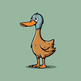 可爱小鸭矢量卡通画儿童插画