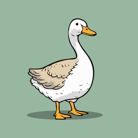 可爱小鸭矢量卡通画儿童插画