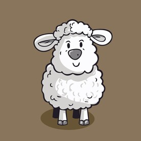 可爱小羊矢量卡通画儿童插画