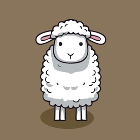 可爱小羊矢量卡通画儿童插画