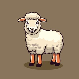 可爱小羊矢量卡通画儿童插画