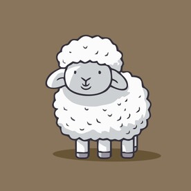 可爱小羊矢量卡通画儿童插画