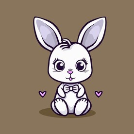 可爱小兔子矢量卡通画儿童插画