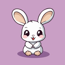 可爱小兔子矢量卡通画儿童插画