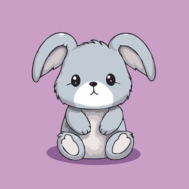 可爱小兔子矢量卡通画儿童插画