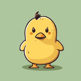 可爱小黄鸡矢量卡通画儿童插画