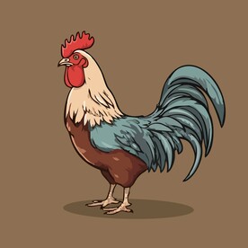 可爱小鸡矢量卡通画儿童插画