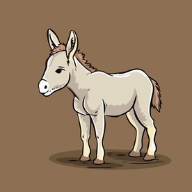 可爱小毛驴矢量卡通画儿童插画