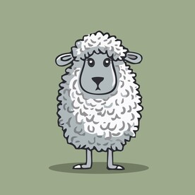 可爱小羊矢量卡通画儿童插画