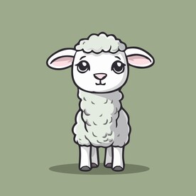 可爱小羊矢量卡通画儿童插画