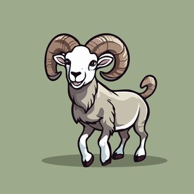 可爱小羊矢量卡通画儿童插画