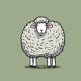 可爱小羊矢量卡通画儿童插画