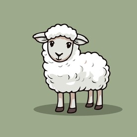 可爱小羊矢量卡通画儿童插画