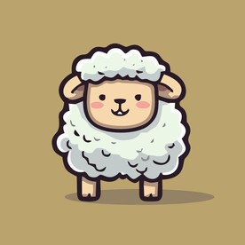 可爱小羊矢量卡通画儿童插画