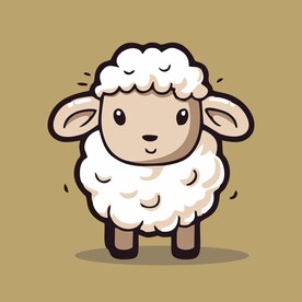 可爱小羊矢量卡通画儿童插画