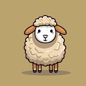 可爱小羊矢量卡通画儿童插画