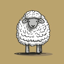 可爱小羊矢量卡通画儿童插画