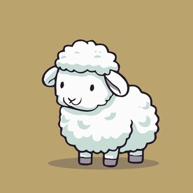 可爱小羊矢量卡通画儿童插画
