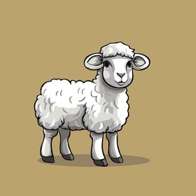 可爱小羊矢量卡通画儿童插画