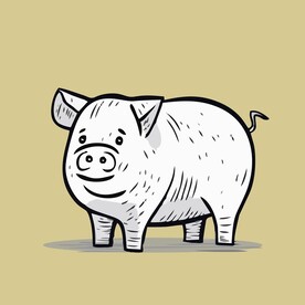 可爱小猪矢量卡通画儿童插画