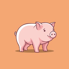 可爱小猪矢量卡通画儿童插画