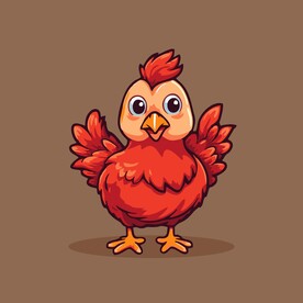 可爱公鸡矢量卡通画儿童插画