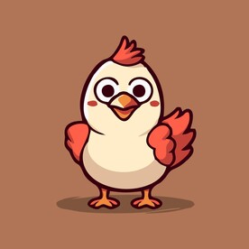 可爱小鸡矢量卡通画儿童插画