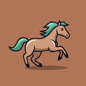 可爱小马子矢量卡通画儿童插画