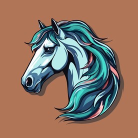 可爱小马子矢量卡通画儿童插画