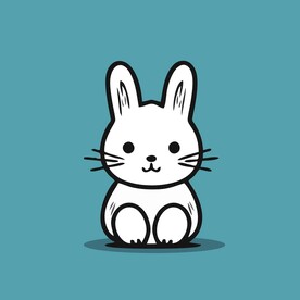 可爱小兔子矢量卡通画儿童插画