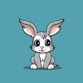 可爱小兔子矢量卡通画儿童插画