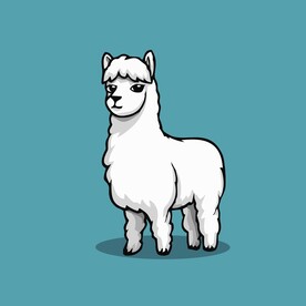 可爱羊驼矢量卡通画儿童插画