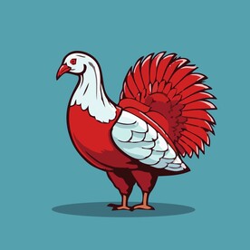 可爱火鸡矢量卡通画儿童插画