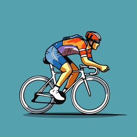 骑车运动员公路车矢量图