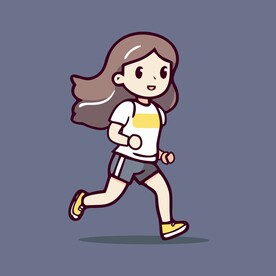 跑步的女孩晨跑田径运动员矢量