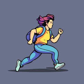 跑步的女孩晨跑田径运动员矢量