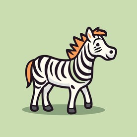 可爱斑马矢量卡通画儿童插画图片